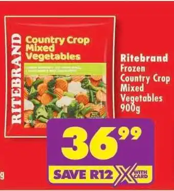 Shoprite RITEBRAND FROZEN COUNTRY CROP MIXED VEGETABLES 900g offer