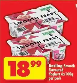 Shoprite Darling Smooth Flavoured Yoghurt 6x100g per pack offer