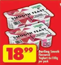 Shoprite Darling Smooth Flavoured Yoghurt 6x100g per pack offer