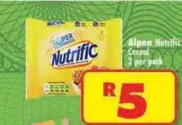 Shoprite Alpen Nutrific Cereal 2 per pack offer