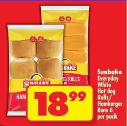 Shoprite Sunbake Everyday White Hot dog Rolls/Hamburger Buns 6 per pack offer