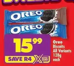 Shoprite Oreo Biscuits All Variants 128g each offer