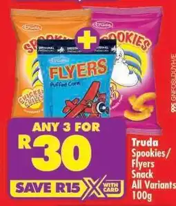 Shoprite Truda Spookies/Flyers Snack All Variants 100g offer
