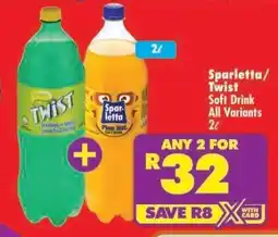 Shoprite Sparletta/Twist Soft Drink All Variants 2ℓ offer
