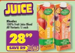 Shoprite RHODES 100% FRUIT JUICE BLEND offer
