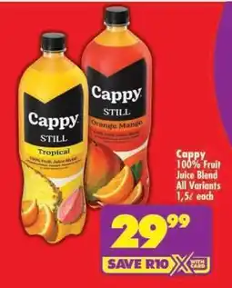 Shoprite Cappy 100% Fruit Juice Blend All Variants 1,5ℓ each offer