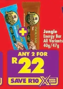 Shoprite Jungle Energy Bar All Variants 40g/47g offer