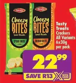 Shoprite Tasty Treats Crackers All Variants 6x30g per pack offer