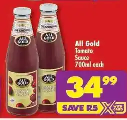 Shoprite All Gold Tomato Sauce-700ml Each offer