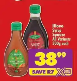 Shoprite Illovo Syrup Squeeze All Variants 500g each offer