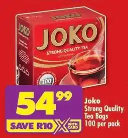 Shoprite Joko Strong Quality Tea Bags 100 per pack offer