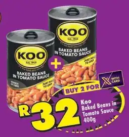 Shoprite Koo Baked Beans in Tomato Sauce 400g offer