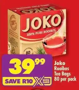 Shoprite Joko Rooibos Tea Bags 80 per pack offer
