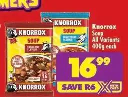 Shoprite KNORROX SOUP all variants 400g each offer
