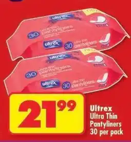 Shoprite Ultrex Ultra Thin Pantyliners 30 per pack offer