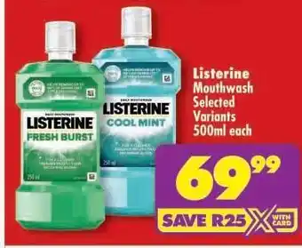 Listerine Mouthwash Selected Variants 500ml each