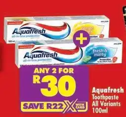 Shoprite AQUAFRESH TOOTHPASTE offer