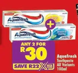 Shoprite AQUAFRESH TOOTHPASTE offer