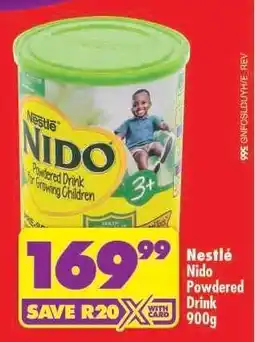 Shoprite NESTLÉ NIDO POWDERED DRINK 900g offer