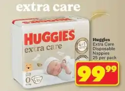 Shoprite Huggies Extra Care Disposable Nappies 25 per pack offer