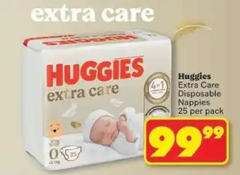Shoprite Huggies Extra Care Disposable Nappies 25 per pack offer
