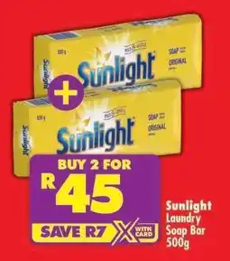 Shoprite Sunlight Laundry Soap Bar-500g offer