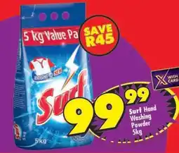 Shoprite SURF HAND WASHING POWDER 5kg offer