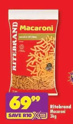 Shoprite Ritebrand Macaroni 3kg offer