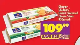Shoprite Clover Cheddar/Gouda Processed Cheese Slices 950g offer