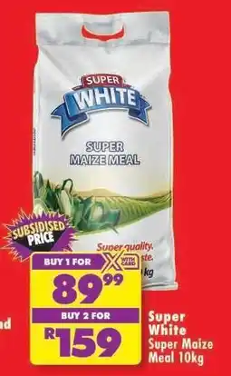 Shoprite SUPER WHITE SUPER MAIZE MEAL 10kg offer