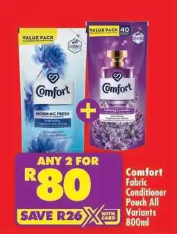 Shoprite Comfort Fabric Conditioner Pouch All Variants 800ml offer