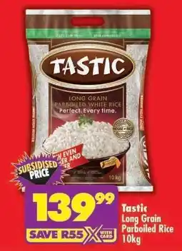 Shoprite Tastic Long Grain Parboiled Rice 10kg offer