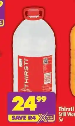 Shoprite Thirsti Still Water 5L offer