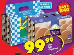 Shoprite LARGE EGGS 48 per pack offer
