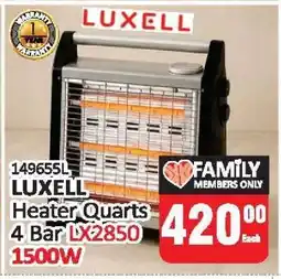 KitKat Cash and Carry LUXELL Heater Quarts 4 Bar LX2850 offer