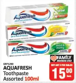 KitKat Cash and Carry Aquafresh Toothpaste Assorted 100ml offer