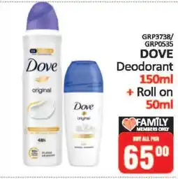 KitKat Cash and Carry DOVE Deodorant 150ml + Roll on 50ml offer