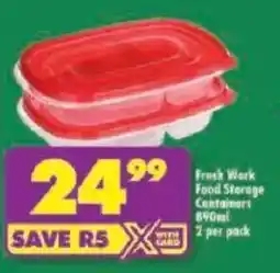 Shoprite Fresh Work Food Storage Containers offer