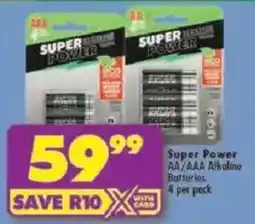 Shoprite Super Power AA/AAA Alkaline Batteries offer