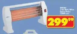 Shoprite Ottimo 3-Bar Black/ White Quartz Heater 1200W offer
