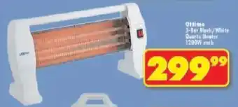 Ottimo 3-Bar Black/ White Quartz Heater 1200W