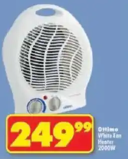 Shoprite Ottimo White Fan Heater 2000W offer