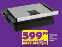 Shoprite Platinum 4-Slice Panini Press 1900W offer