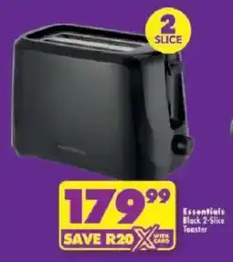 Shoprite Essentials Black 2-Slice Toaster offer