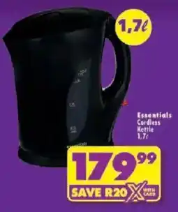 Shoprite Essentials Cordless Kettle offer