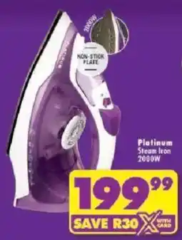 Shoprite Platinum Steam Iron 2000W offer