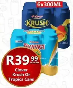 Take 'n Pay Clover Krush Or Tropica Cans offer
