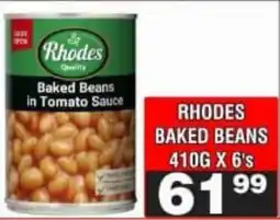 Advance Cash n Carry Rhodes Baked Beans in Tomato Sauce offer