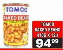 Advance Cash n Carry TOMCO BAKED BEANS 410G X 12's offer