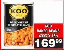 Advance Cash n Carry KOO BAKED BEANS 400G X 12's offer